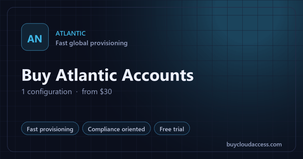 Buy Atlantic Accounts summary card: 1 configuration, from USD 30, on BuyCloudAccess