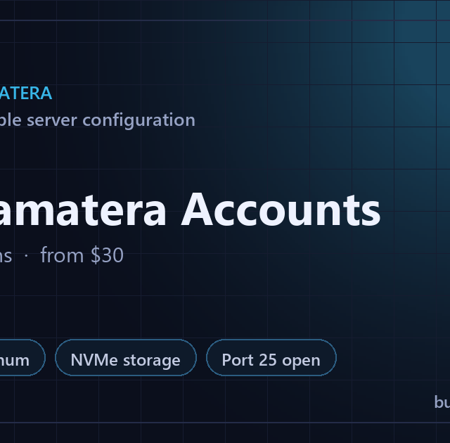 Buy Kamatera Accounts summary card: 2 configurations, from USD 30, on BuyCloudAccess